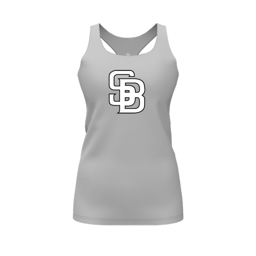 [FT0TRBGY-FYS-LOGO1] Decker Racerback Tank Top (Female Youth S, Gray, Logo 1)