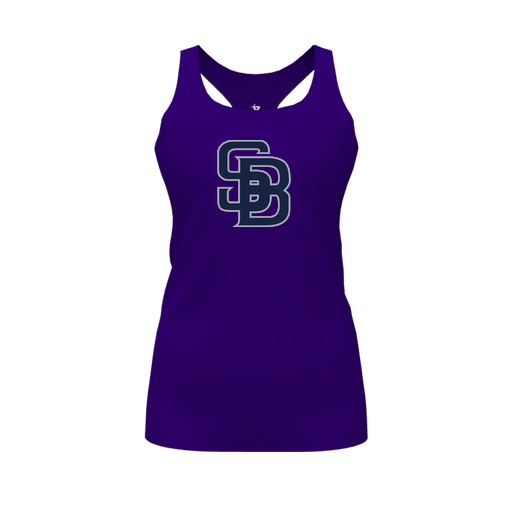 [FT0TRBPP-FYS-LOGO2] Decker Racerback Tank Top (Female Youth S, Purple, Logo 2)