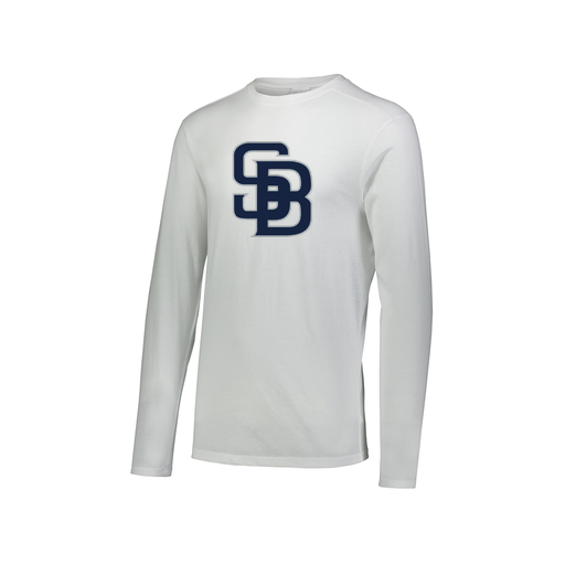 [FTLCUBWH-AXS-LOGO2] Decker Men&#39;s Tri-Blend T-Shirt - Long Sleeve (Adult XS, White, Logo 2)