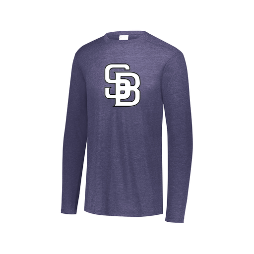 [FTLCUBNV-AXS-LOGO1] Decker Men's Tri-Blend T-Shirt - Long Sleeve (Adult XS, Navy, Logo 1)