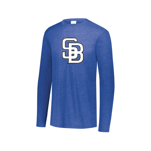 [FTLCUBRY-AXS-LOGO1] Decker Men's Tri-Blend T-Shirt - Long Sleeve (Adult XS, Royal, Logo 1)