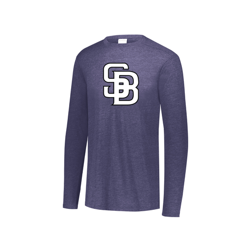 [FTLCUBNV-YS-LOGO1] Decker Youth Tri-Blend T-Shirt - Long Sleeve (Youth S, Navy, Logo 1)